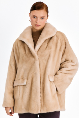 Норковая шуба Emfasi Pelle 793857003 Бежевый