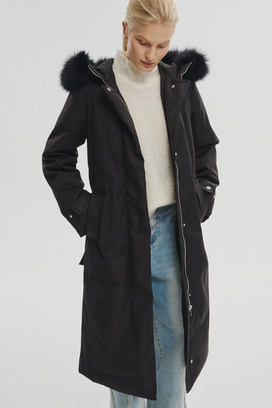 Зимнее пальто с капюшоном Снежная Королева boutique 793075003 Черный