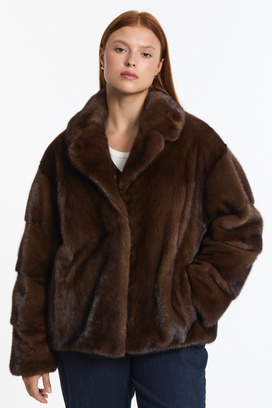 Укороченная норковая шуба Emfasi Pelle 780313003 Коричневый