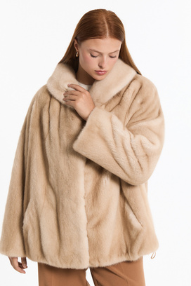 Укороченная норковая шуба Emfasi Pelle 780319003 Бежевый