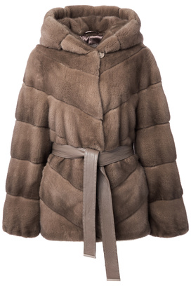 Шуба из аукционного меха норки Kopenhagen Fur Burgundy