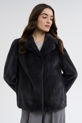Шуба из аукционного меха норки Saga Furs Vericci 795525003 Серый