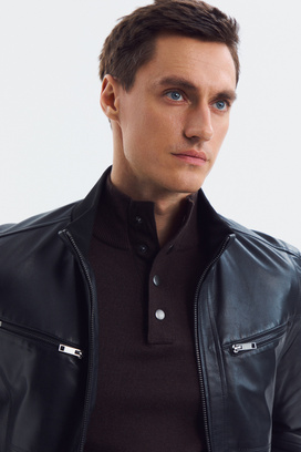 Куртка из натуральной кожи Urban Fashion For Men 800673003 Черный