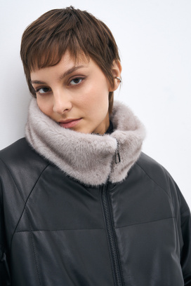 Утепленная куртка из натуральной кожи Снежная королева collection
