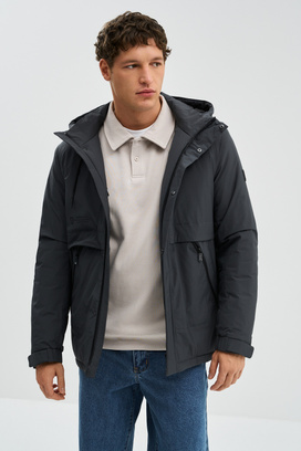 Утепленная куртка с капюшоном Urban Fashion For Men 772969003 Серый
