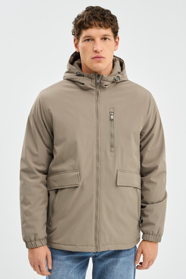 Утепленная куртка с капюшоном Urban Fashion For Men 772901003 Бежевый