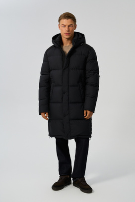 Удлиненная зимняя куртка с капюшоном Urban Fashion For Men 793338003 Черный
