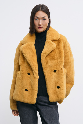 Шуба из меха кролика Снежная королева collection 782930003 Желтый