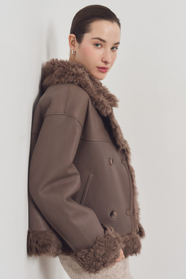 Дубленка из овчины Снежная королева collection 793734003 Коричневый