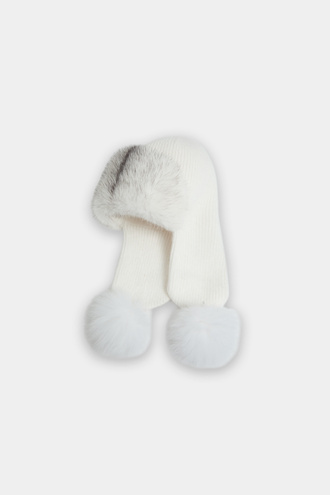 Шапка-ушанка с отделкой натуральным мехом SLAVA FURS 853804003