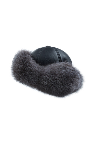 Шапка-ушанка из меха лисы POLINA FURS 785978003