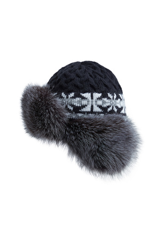 Шапка-ушанка из меха лисы POLINA FURS 785976003