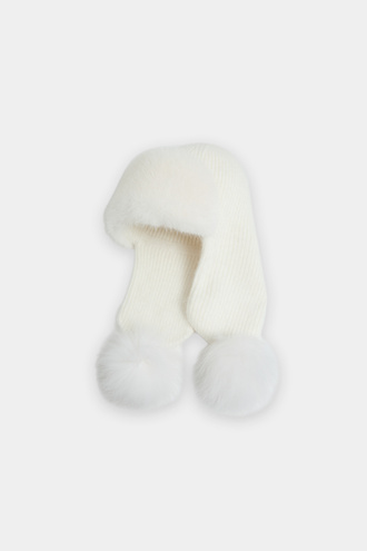 Шапка-ушанка с отделкой натуральным мехом SLAVA FURS 853789003