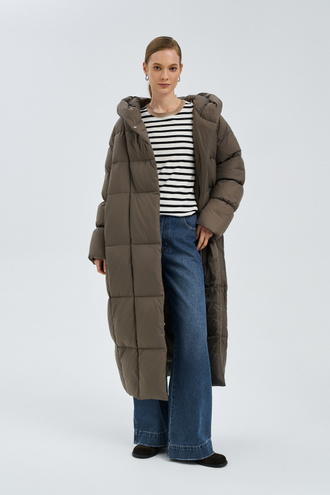 Зимнее стеганое пальто с капюшоном Снежная королева collection 787834003