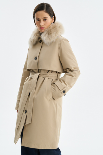 Зимнее пальто с отделкой мехом песца Снежная Королева boutique 790302003