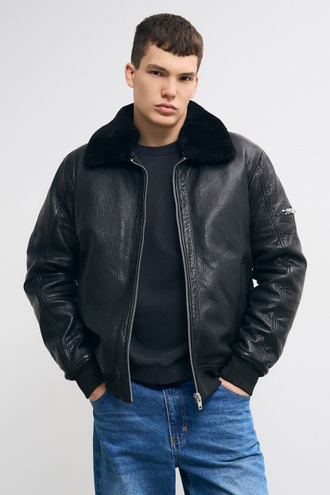 Утепленная кожаная куртка Urban Fashion For Men 771468003