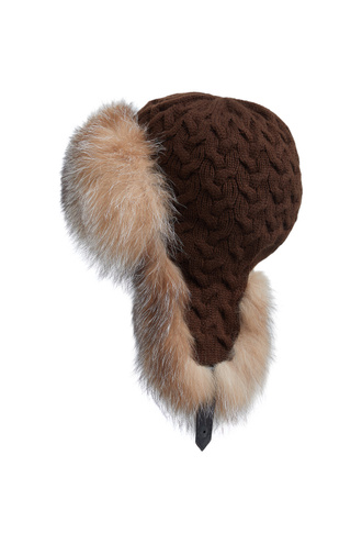 Шапка-ушанка из меха лисы POLINA FURS 785968003