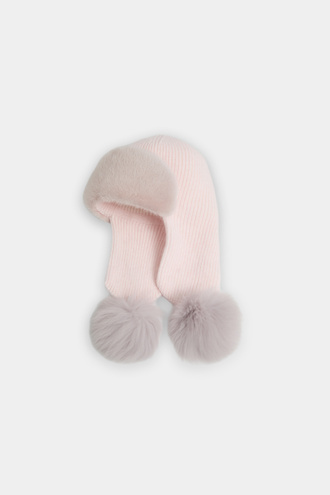 Шапка-ушанка с отделкой натуральным мехом SLAVA FURS 853815003